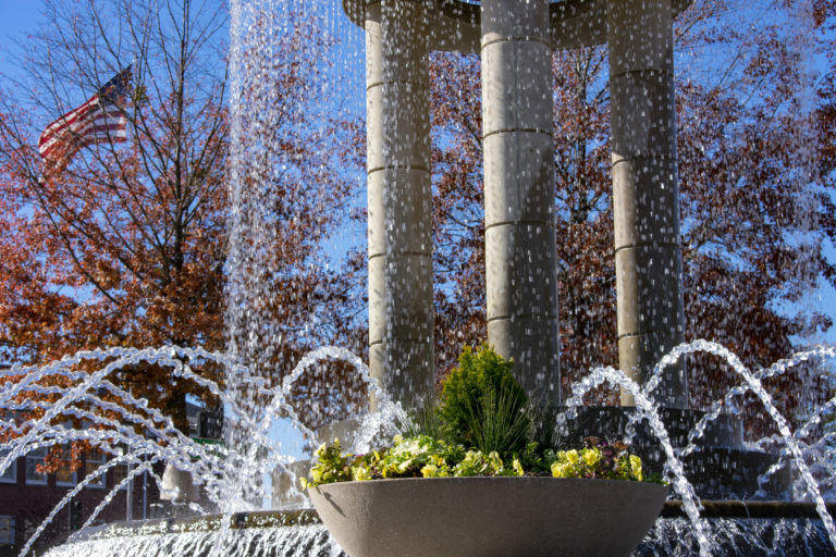 Fountain in downtown Cary, NC