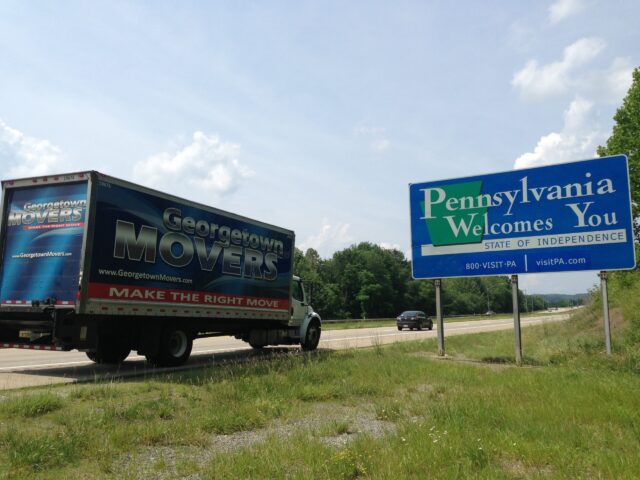 Moving truck on the way to Pittsburgh, PA From Washington, DC metro area